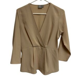 ASOS Beige Wrap Front Peplum Blouse